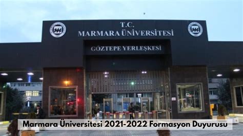 marmara üniversitesi formasyon 2021